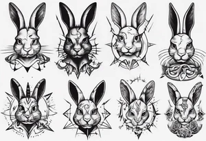satanic rabbit tattoo idea