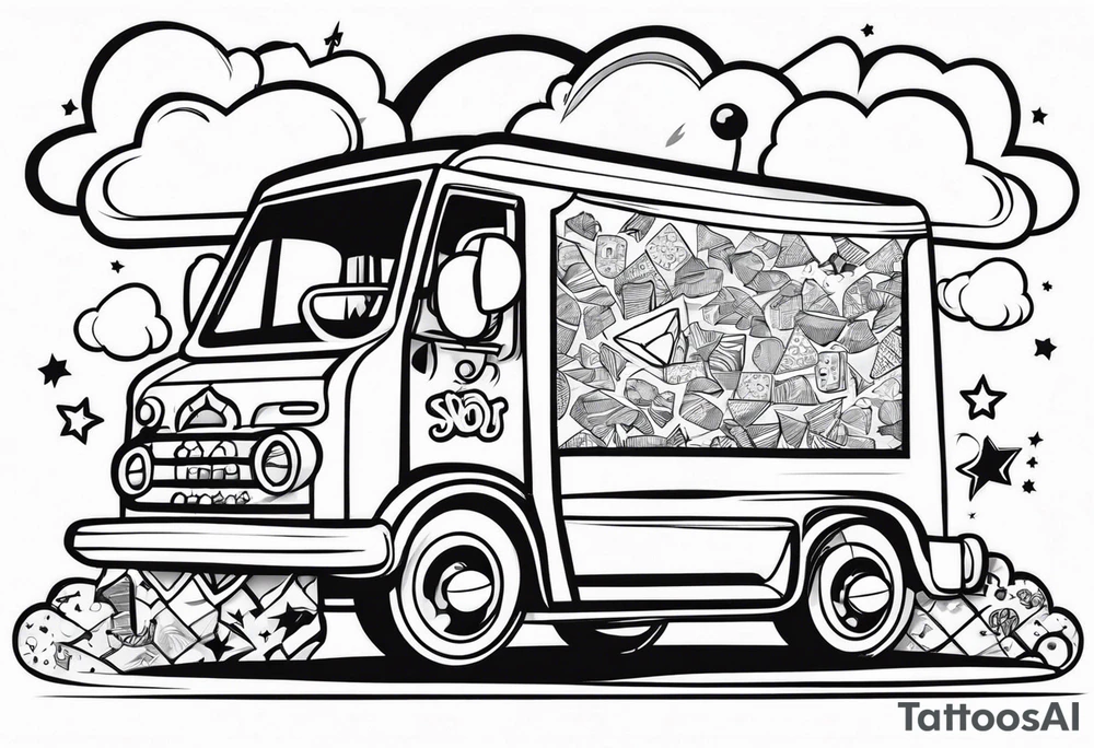 Snackz Da Jeweler with clouds tattoo idea