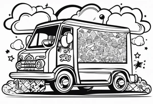 Snackz Da Jeweler with clouds tattoo idea