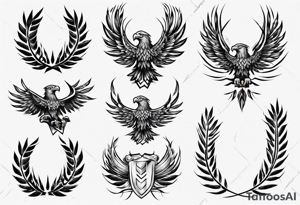 roman wheat eagle tattoo idea