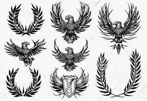 roman wheat eagle tattoo idea