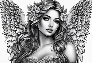 Angel named Leah tattoo idea