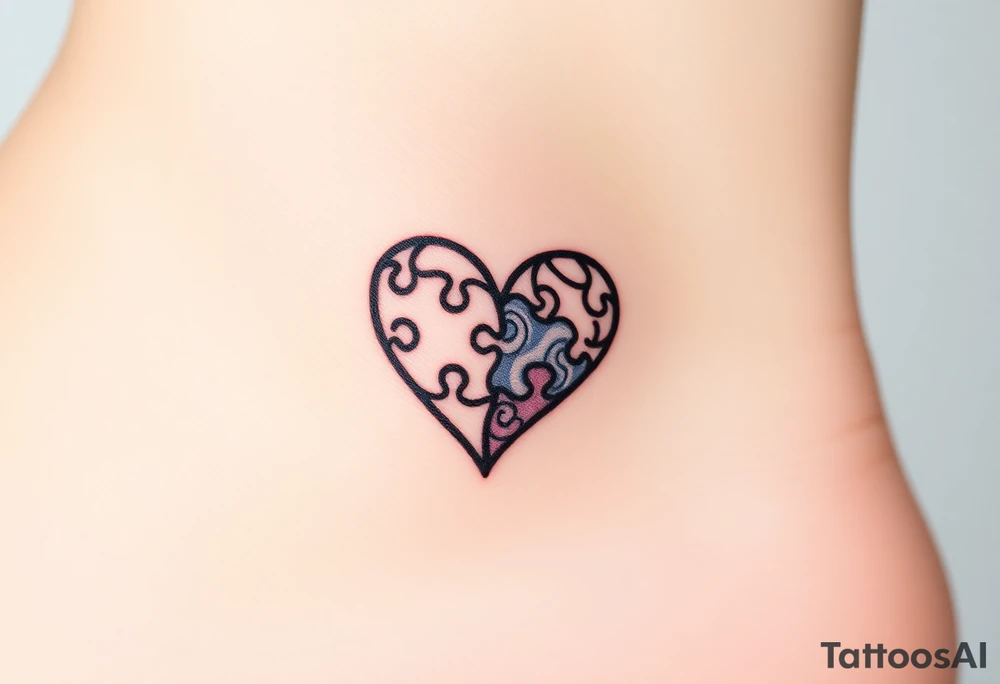 autism heart puzzle shape symbol tattoo idea