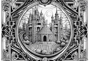 labyrinth Maze castle tattoo idea