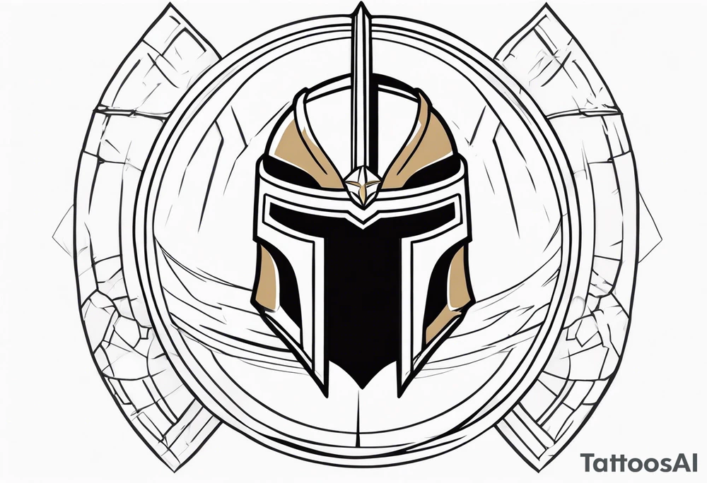 Ancient spartan helmet trinity symbol tattoo idea