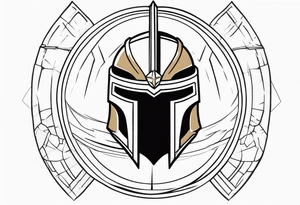 Ancient spartan helmet trinity symbol tattoo idea
