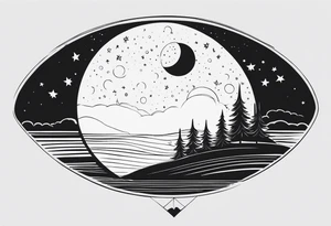 the moon shining tattoo idea