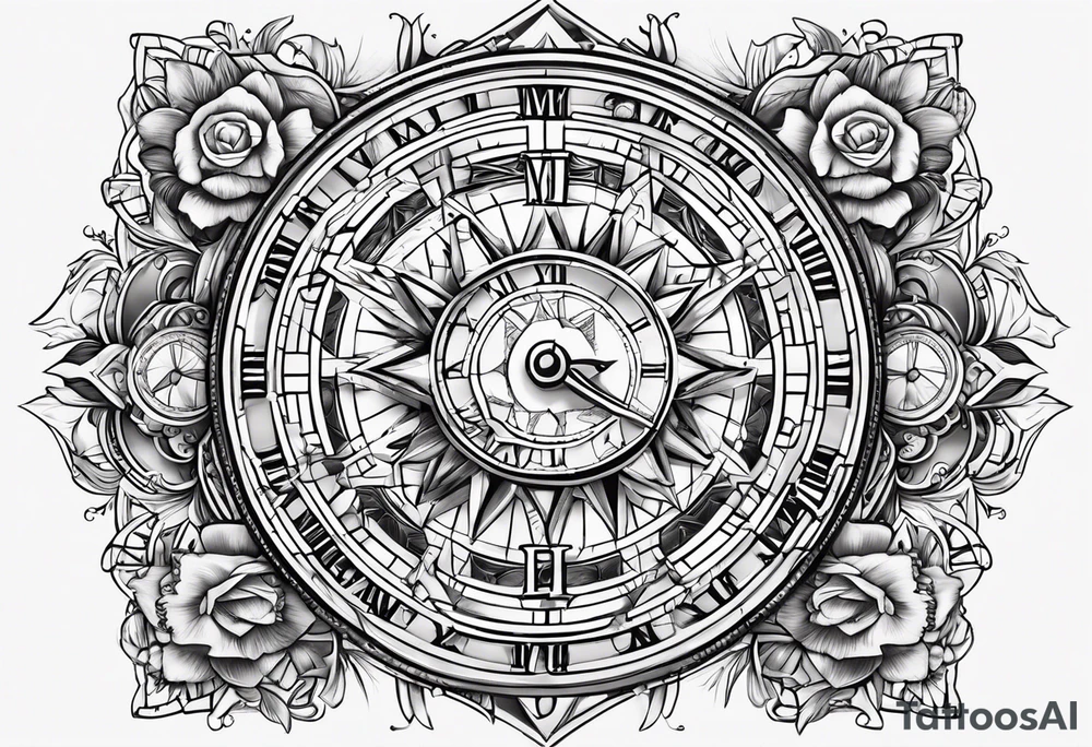 Multiple Children’s name, multiple time piece, date of birth, tattoo design tattoo idea