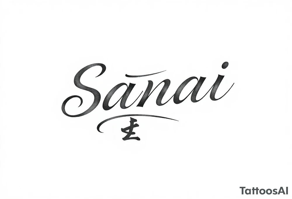 Sanai name tattoo with  ♑️ tattoo idea