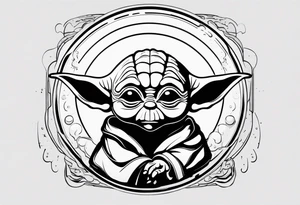 The name yoda with o being a planet tattoo idea