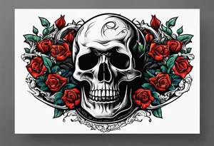 Arm emerging from grave. 
MIW Reincarnate written on gravestone tattoo idea