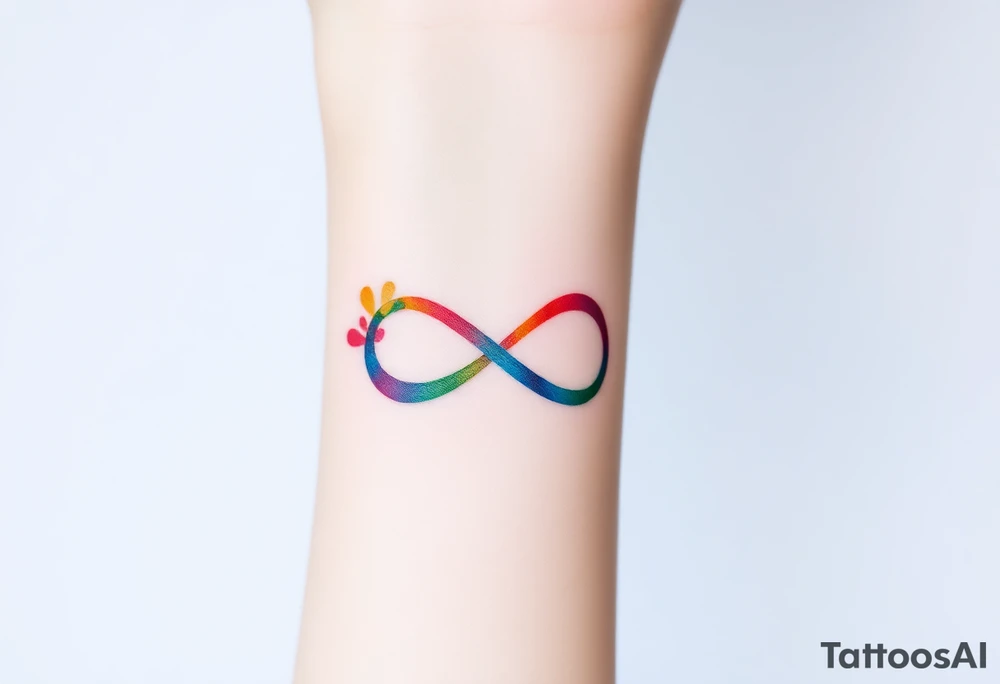 infinity symbol in rainbow colors tattoo idea