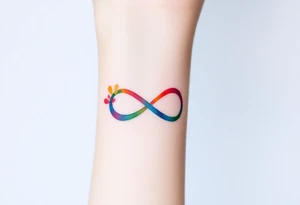 infinity symbol in rainbow colors tattoo idea