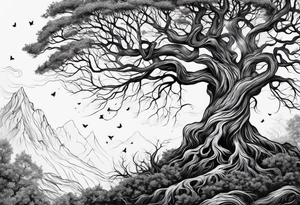 a tree with roots tattoo idea