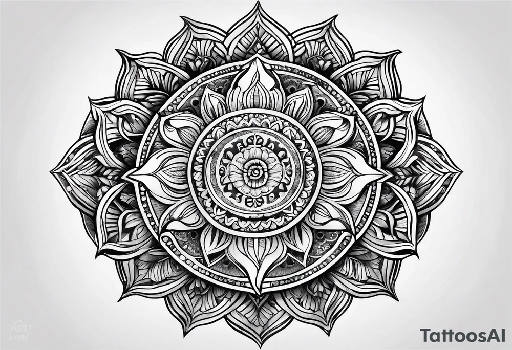 masculine mandala round tattoo idea