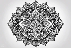 masculine mandala round tattoo idea