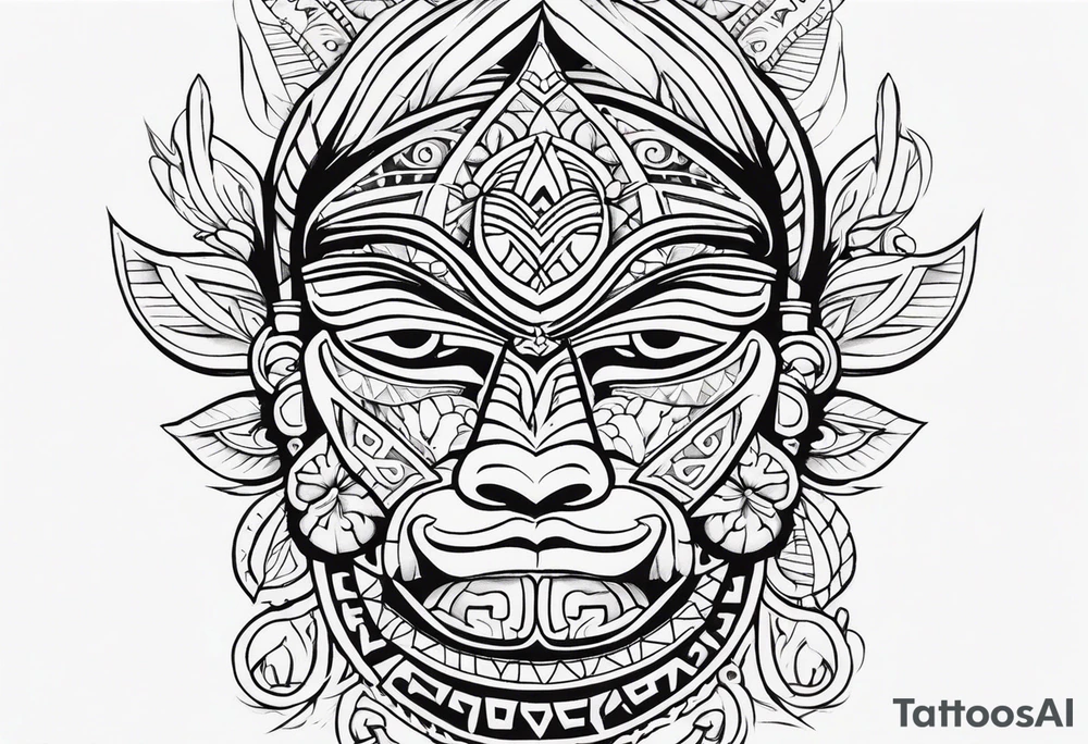 Polynesian chin tattoo tattoo idea