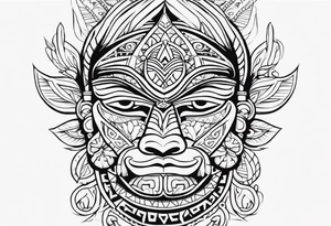 Polynesian chin tattoo tattoo idea