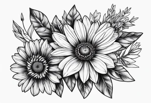 Indian blanket flower arrows tattoo idea