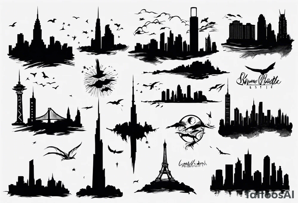 skyline
silhouette tattoo idea