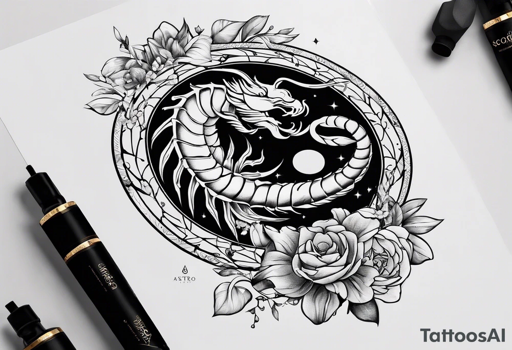 Scorpio sign astro original but beautiful tattoo idea