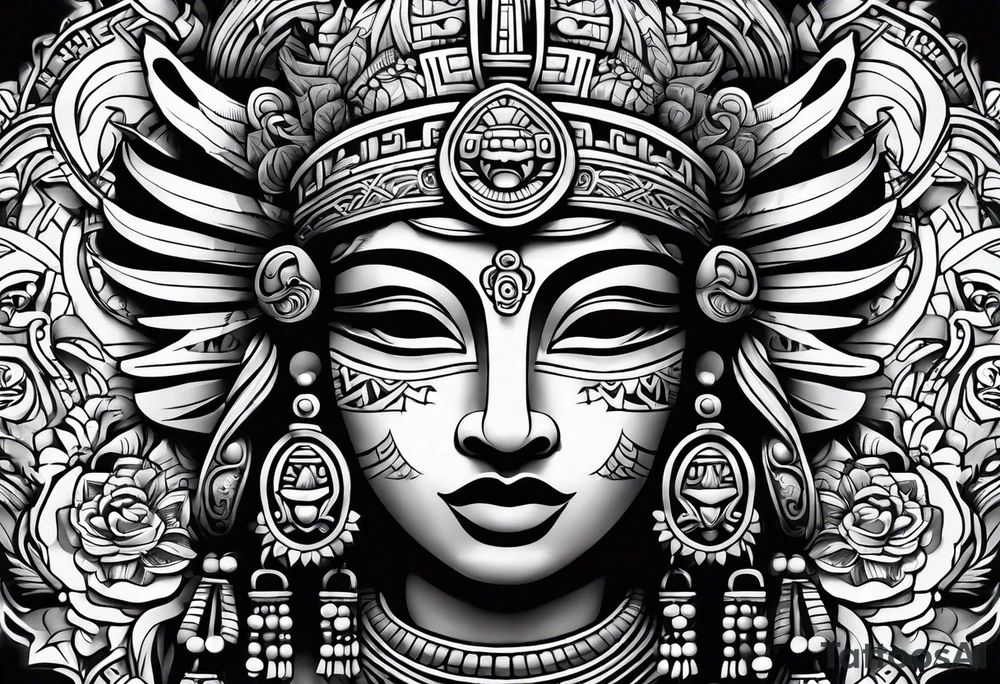 Mayan sculpture tattoo idea