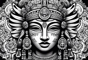 Mayan sculpture tattoo idea