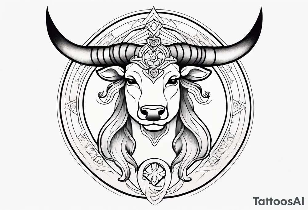 Beautiful taurus goddess tattoo idea