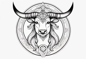Beautiful taurus goddess tattoo idea