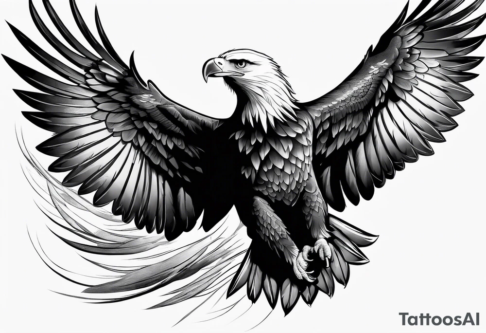 eagle flying up tattoo idea