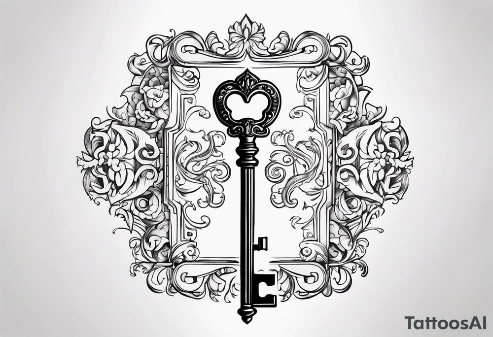 Key, gothique, baroque tattoo idea