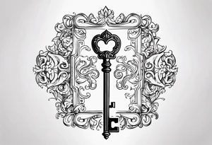 Key, gothique, baroque tattoo idea