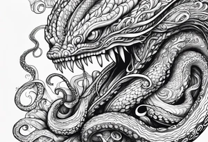 one outstretched tentacle tattoo idea