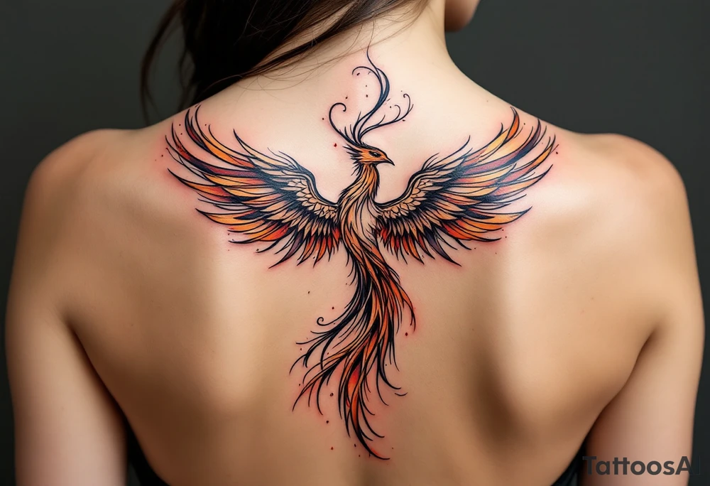 Phoenix rising from the ashes tattoo idea