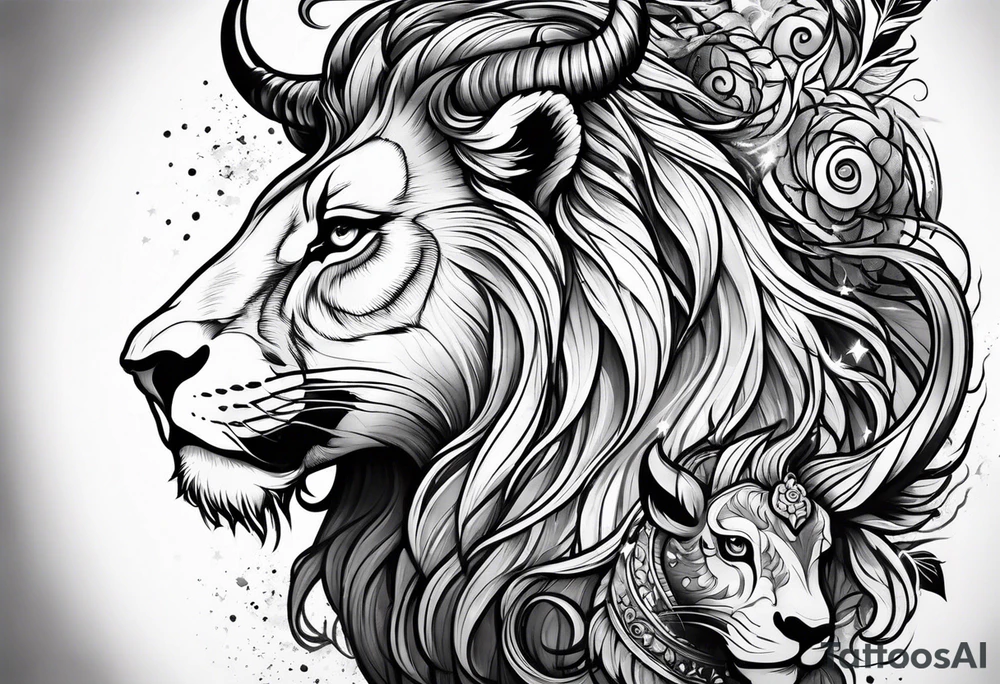 Leo and capricorn tattoo idea