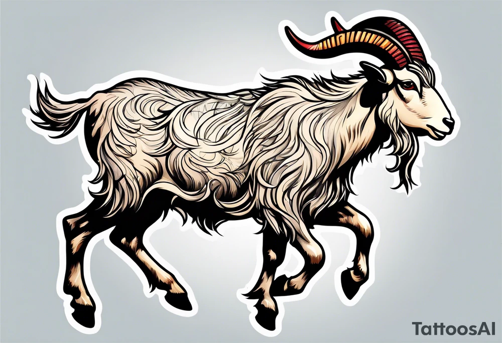 jumping goat tattoo idea