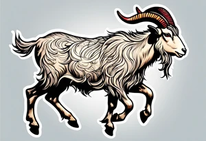 jumping goat tattoo idea