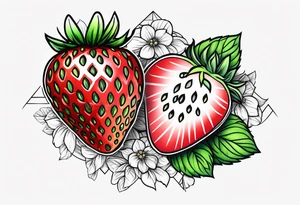 Individual Strawberry tattoo idea