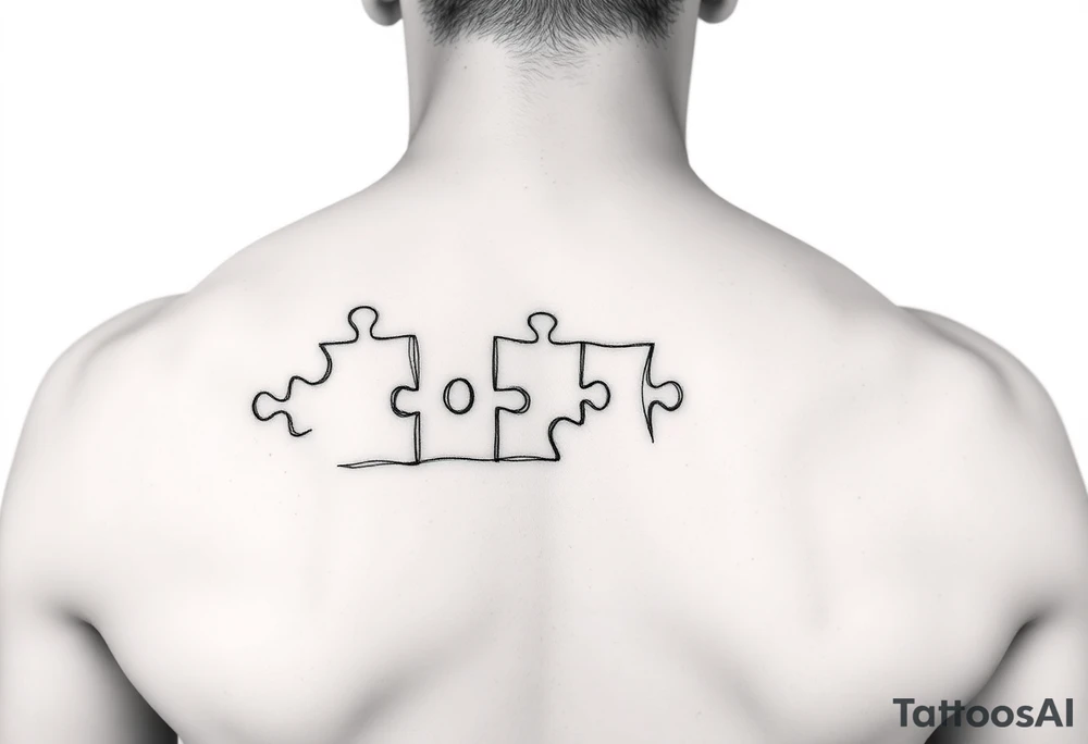 Puzzle pieces on forarm tattoo idea