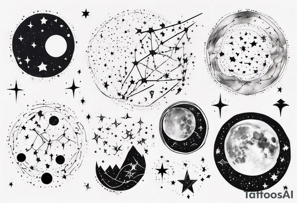 Constellation in the night sky tattoo idea