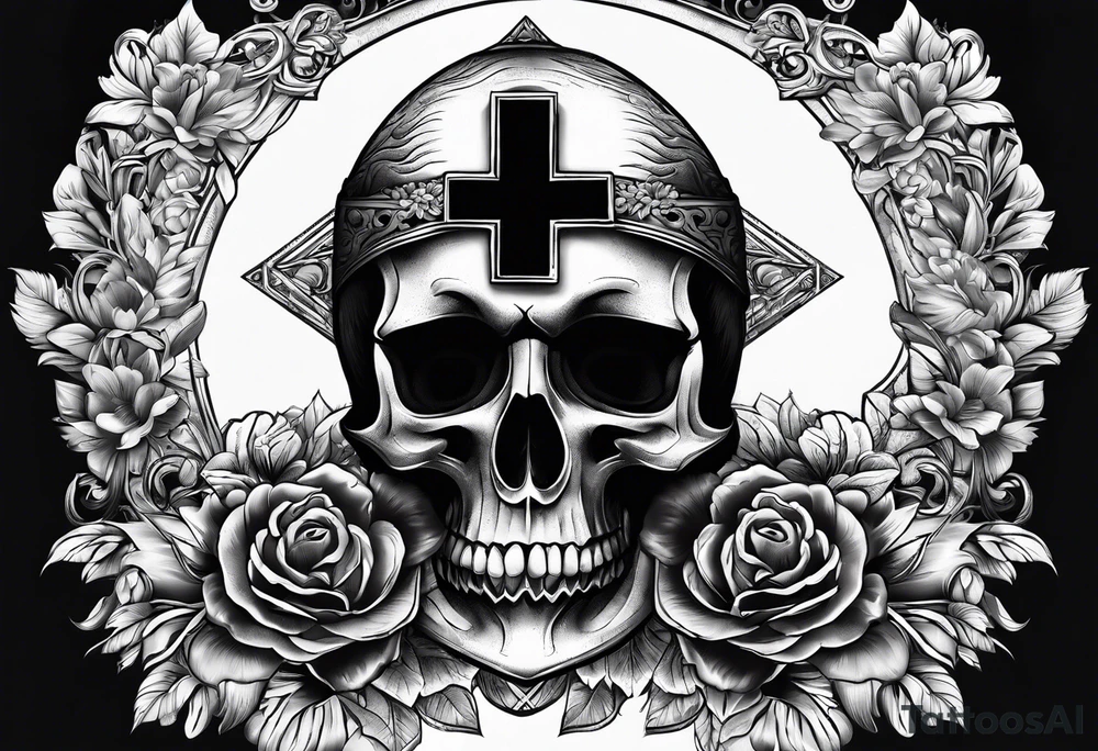Tomb with cross tattoo idea
