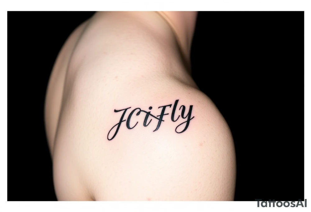 A small tattoo to go on my inner forearm with the letters JCIFLY,  somewhat cursive or script fonts that incorporate the infinity symbol Shape tattoo idea