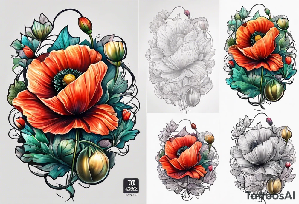 Poppy tattoo idea