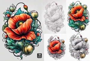 Poppy tattoo idea
