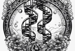 detailed DNA double helix artistic style tattoo idea