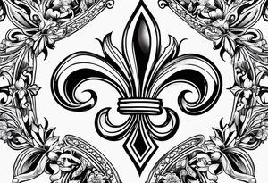 Fleur de lis with designs inside tattoo idea