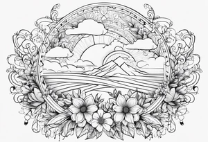 i want the words to be in script saying “the lord will stand with you and give you strength” with clouds and flowers around it tattoo idea