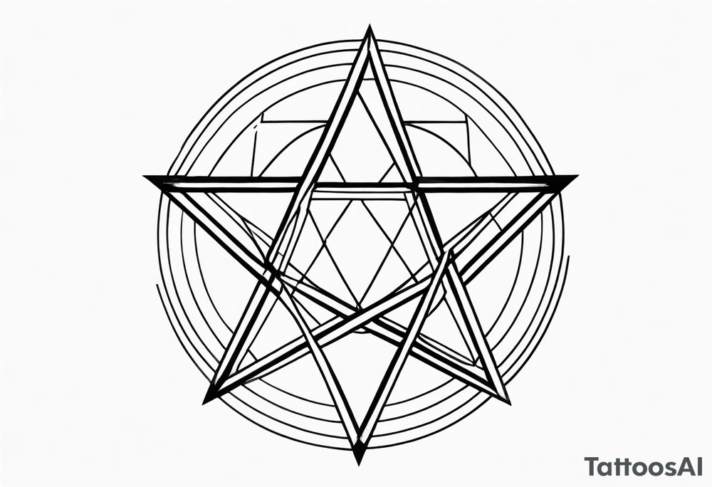 Pentagram geometric tattoo idea
