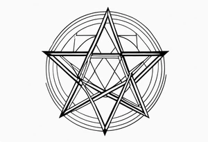 Pentagram geometric tattoo idea