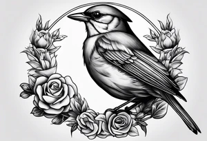 Nightingale bird with nurses cap cameo style tattoo idea